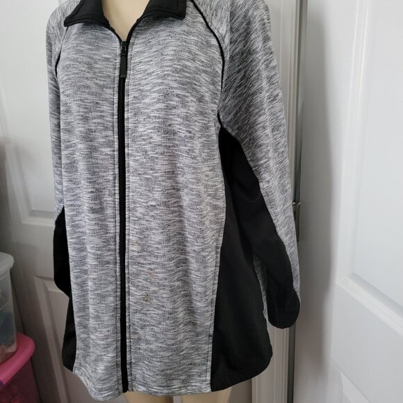 Women's Full-Zip Athletic Jacket Heather Gray & Black - Picture 3 of 14